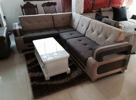 5 Seater Leather L Shape Wooden Sofa Set Without Lounger At Rs 40000