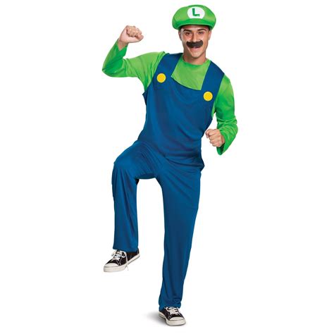 Luigi Classic Costume for Adults, Super Mario Bros. | Party Expert