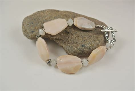 Buy Pink Peruvian Opal And Sterling Silver Bracelet Online In India Etsy