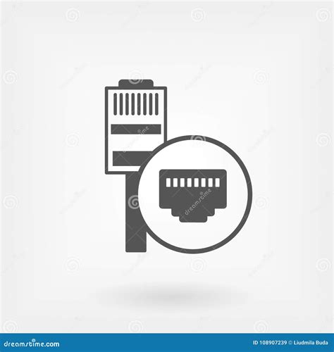 Ethernet Cable And Port Icon Stock Vector Illustration Of Outlet Element 108907239