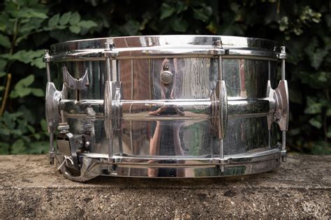 Vintage 1940s Premier Dominion Chrome Over Brass 14x6 5 Snare Drum More Drums