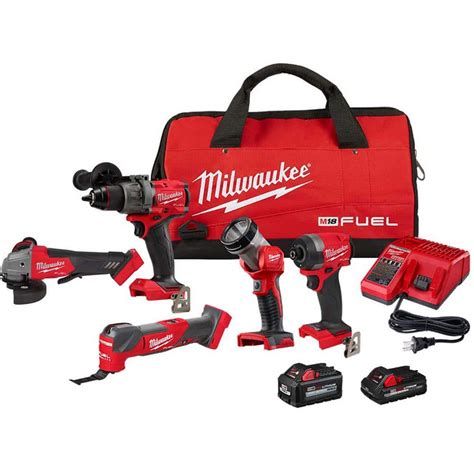 Milwaukee M18 Fuel 18 Volt Lithium Ion Brushless Cordless Combo Kit 4 Tool With Fuel Grinder