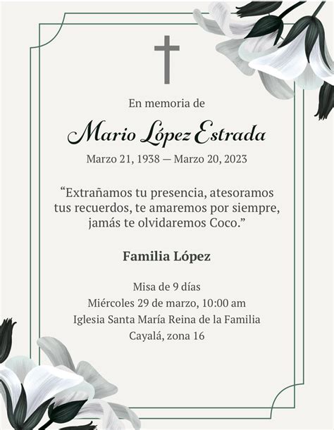 Misa De D As En Memoria Del Ing Mario L Pez Estrada Fundaci N