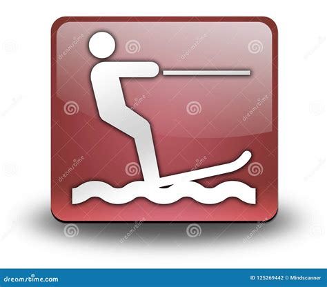 Icon Button Pictogram Water Skiing Stock Illustration Illustration