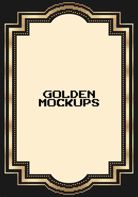 8 Bit Pixel Golden Frame Border Text Gold For Game Assets In Vector