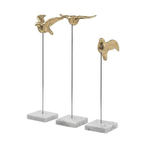 Homeroots In Gold Bird Sculptures Set Of The Home