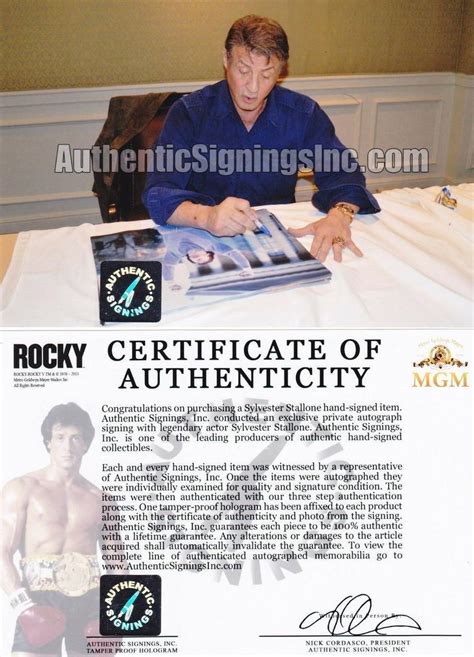 Sylvester Stallone Rocky Balboa Autographed 16x20 Photo Museum Steps