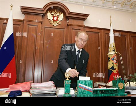 Russian President Vladimir Putin in his Kremlin office Stock Photo - Alamy