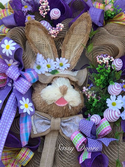 Easter Wreath Easter Bunny Wreath Easter Front Door Wreath Spring