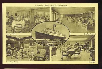 RMS SCYTHIA ~ CUNARD SHIP LINE, INTERIOR SCENES MULTIVIEW ~ c. 1910's ...