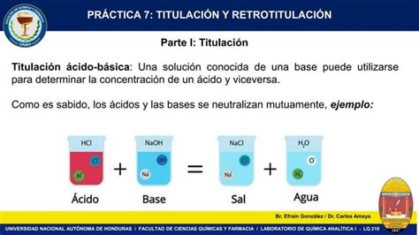 Lq Pr Ctica Titulaci N Y Retrotitulaci N De Soluciones Cido