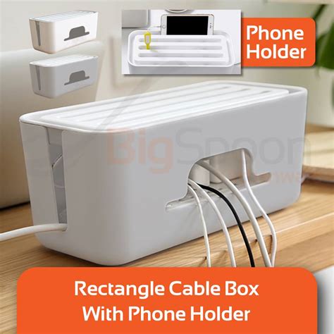 BIGSPOON Cable Organizer Box Cable Management Box Storage with Phone ...