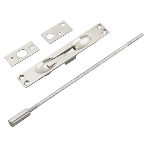 Onward Flush Bolt For Metal Doors With 12 Extension Brushed Nickel