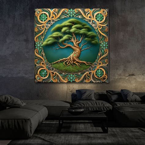 Yggdrasil Tree Of Life Canvas Wall Art Mystical Landscape Wall Art