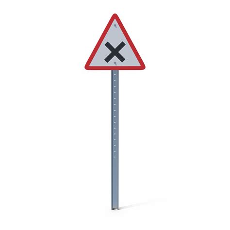 cross road  junction sign pole turbosquid