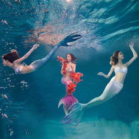 Pretty Mermaids Swimming