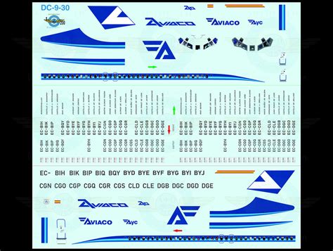 AVIACO DC9 30 1 200 AUTHENTIC AIRLINER DECALS