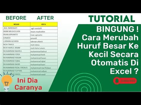 Cara Merubah Huruf Besar Ke Kecil Secara Otomatis Di Microsoft Excel