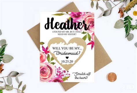 Bridesmaid Scratch Off Card Will You Be My Bridesmaid Cards