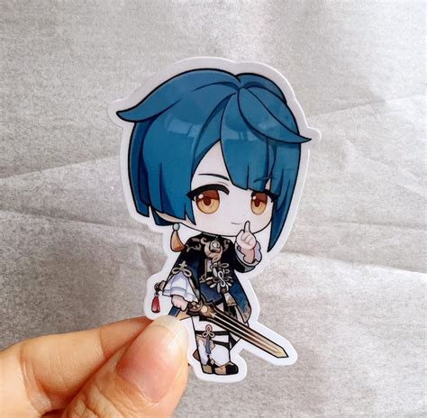 Chibi Genshin Impact Vinyl Sticker Xingqiu Waterproof Matte Etsy