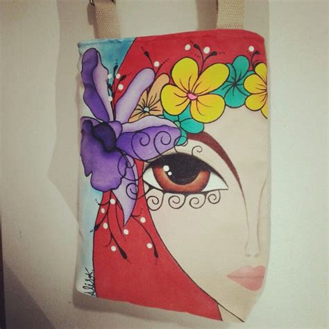 Bolso Pintado A Mano En Tela Painted Canvas Bags Diy Canvas Art Worli