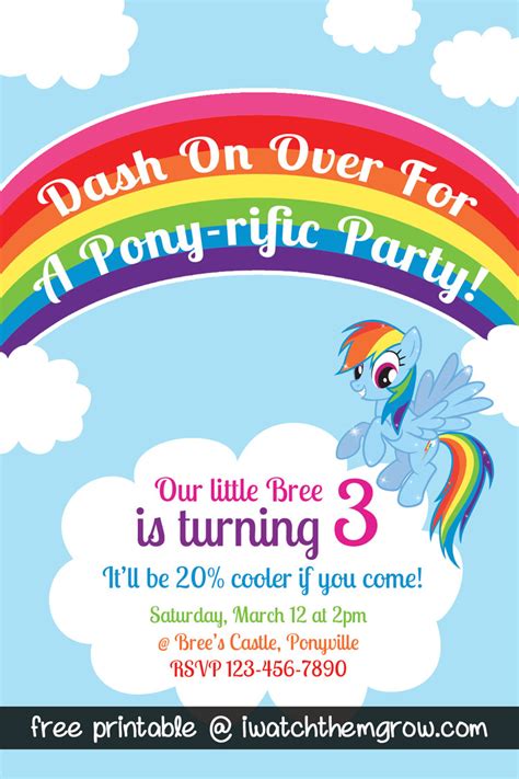 Free MLP Rainbow Dash Birthday Party Printables