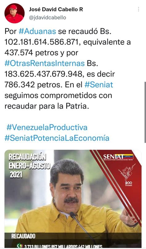 Seniat On Twitter El Superintendente Jdavidcabello Informo