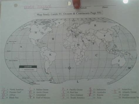 Map Test #1 Oceans & Continents Diagram | Quizlet