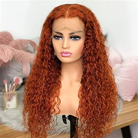 Ginger Orange Color 13x4 13x6 Full Lace Front Wigs Water Wave Curly