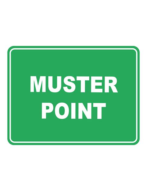 Muster Point Emergency Safety Sign