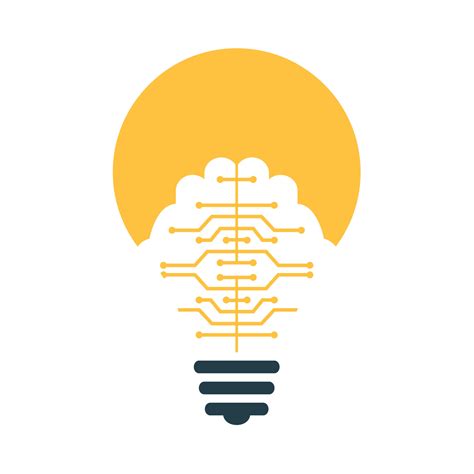 Bulb And Brain Logo Design Creative Light Bulb Idea Brain Vector Icon