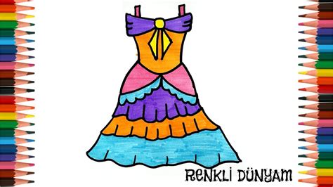 Elbise Nasıl Çizilir Elbise Çizimi How to draw dress Renkli Dünyam