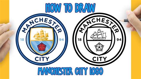 HOW TO DRAW A LOGO MANCHASTER CITY MAN CITY LOGO DRAWING YouTube