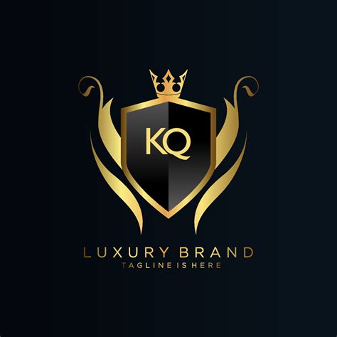 KQ Letter Initial With Royal Template Elegant With Crown Logo Vector