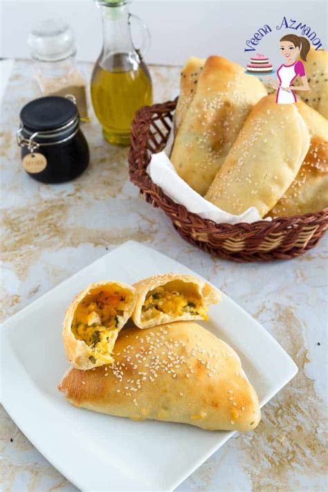 Cheese Stuffed Pita Bread - Cheesy Pita Pockets - Video Recipe - Veena Azmanov