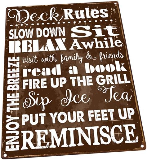 Amazon Homebody Accents Outdoor Deck Rules X Metal Sign