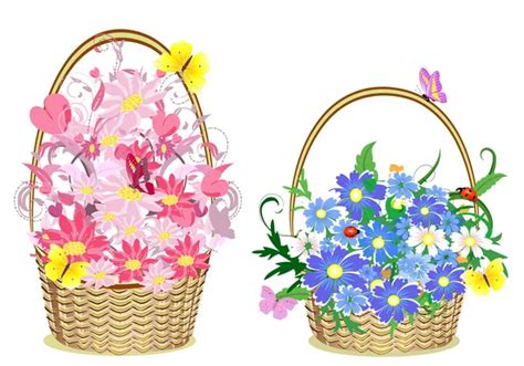 ᐈ Flower baskets clip art stock vectors Royalty Free flower baskets