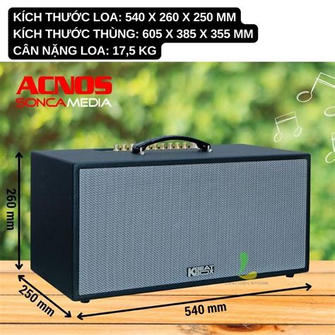 Loa kéo Acnos CS451 Loa xách tay mini thùng gỗ bọc da công suất 250W