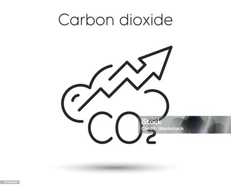 Co2 Gas Line Icon Carbon Dioxide Offset Sign Co2 Emissions Up Trend Symbol Vector Stock