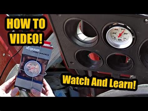 How To Install A Mechanical Oil Pressure Gauge Youtube