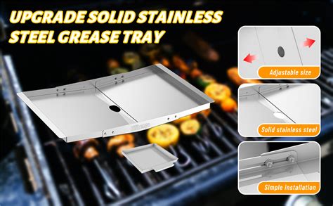 Grease Tray With Catch Pan For Party Bbq Universal Adjustable