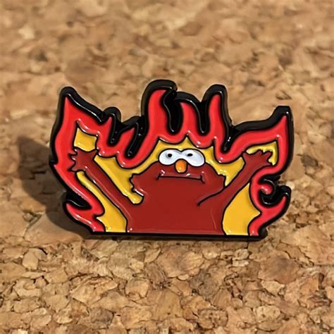 Hell Fire Meme Hellmo Enamel Pin Funny Badge Elmo - Etsy