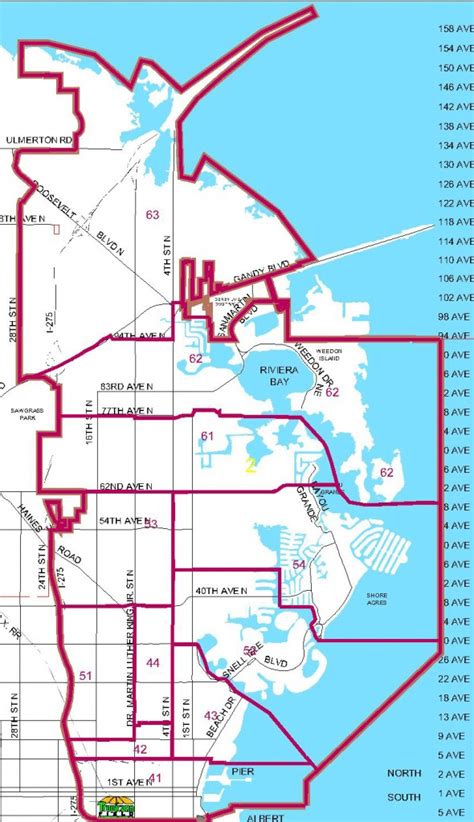 Districts Map Of St Petersburg Florida Area Printable Maps