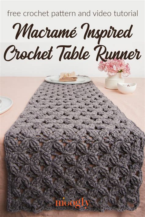 Macram Inspired Crochet Table Runner Pattern And Tutorial