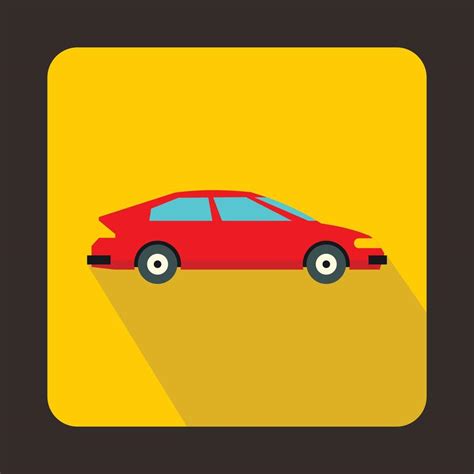 Red Car Icon In Flat Style 14425452 Vector Art At Vecteezy