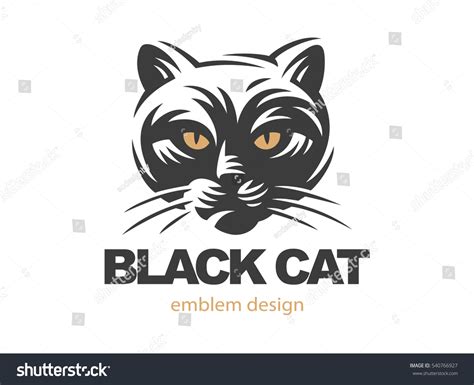 Black Cat Face Logo Vector Illustration Stock Vector Royalty Free