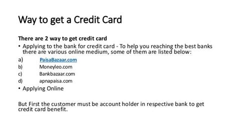 How to Apply online for a Credit Card