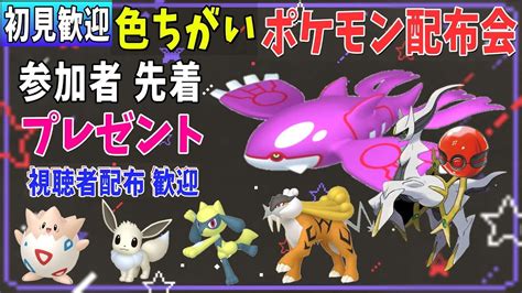 【ポケモン ダイパリメイク】色違い配布会【カイオーガ】【ライコウ】【配布アルセウス】抽選 初見さん大歓迎 ポケモン配布 ポケモン交換