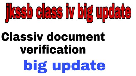 Jkssb Class Iv Update Big Update For Classiv Aspirants Jk Aspirants