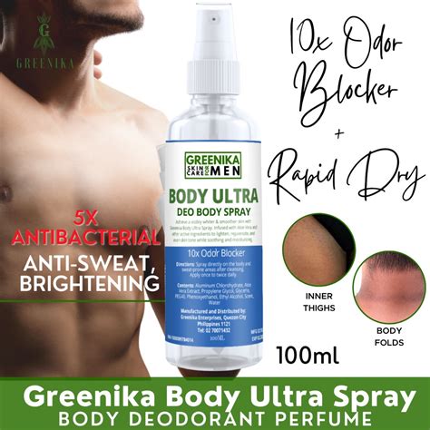 [ 10x Odor Blocker Perfume Deodorant ] Greenika For Men Body Ultra